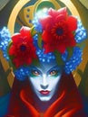 Flower witch - abstract digital art