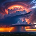 A surreal a distorted or manipulated natural such as a cloud or lightning