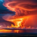 A surreal a distorted or manipulated natural such as a cloud or lightning