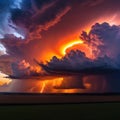 A surreal a distorted or manipulated natural such as a cloud or lightning