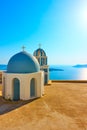 Surreal domes a Greek church Royalty Free Stock Photo