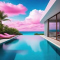 Surreal Dream Vacation Pool View Art