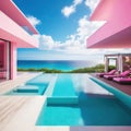 Surreal Dream Vacation Pool View Art