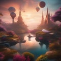 A surreal dreamscape with otherworldly elements in a fantastical and dreamlike atmosphere, sparking flights of fancy1