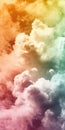 Surreal Dreamy Sky with Pastel Toned Fluffy Clouds in a Multicolored Cloudscape Dream World Image Royalty Free Stock Photo