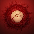 Surreal Earth with Red Ink Splash