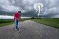 Surreal Elderly Woman, Tornado, Storm