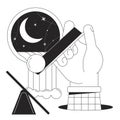 Surreal esoteric bw concept vector spot illustration