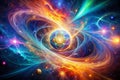 A Surreal Exploration of Atomic Particles Abstract Design Inspired by Quantum Physics