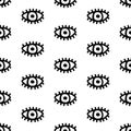 Surreal eyes open seamless pattern in doodle style vector hand drawn