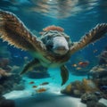 A surreal and fantastical underwater world with mythical sea creatures1