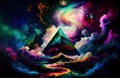 Surreal Fantasy Abstract Space Cosmic Pyramid Void Deep Space Background