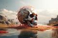 Surreal Fantasy Landscape Skull A surreal