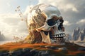 Surreal Fantasy Landscape Skull A surreal