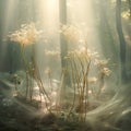 Surreal Forest with Dancing Plant Stems