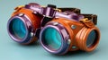 Surreal futuristic colorful safety glasses, goggles with side lenses