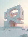 Surreal Geometric Futuristic Abstract Architecture Concept Royalty Free Stock Photo
