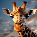 Surreal Giraffe Head In John Wilhelm Style - Uhd Image