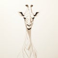 Surreal Giraffe Sketch: Minimalistic Symmetry With Intense Gaze