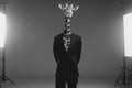 Surreal Giraffe in Suit Studio Portrait, Creative Concept