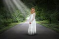 Surreal Girl, Road, Hope, Peace Royalty Free Stock Photo