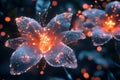 Surreal Glowing Flower with AI Circuits and Ethereal Flow Effects