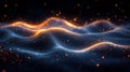 Surreal Glowing Particles and Waves with Bokeh Effect in Dark Background