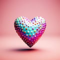 Surreal illustration of the heart. Love and Valentine's day symbol