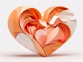Surreal illustration of the heart. Love and Valentine's day symbol