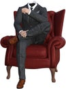 Surreal Sitting Man, isolated, Headless, No Head Royalty Free Stock Photo