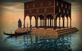 Surreal illustration of Venice lagoon Royalty Free Stock Photo