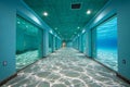 Underwater Corridor with Sun-Dappled Floor Royalty Free Stock Photo