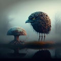 Surreal image of a robotic bird of the future.Generative AI