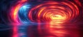 surreal infinity tunnel with flowing neon colors and reflections Royalty Free Stock Photo