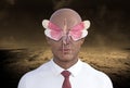 Surreal Insect, Bug, Bald Man Royalty Free Stock Photo