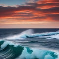 A surreal interpretation of the ocean, with waves and currents transforming into abstract shapes and patterns4, Generative AI