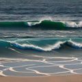 A surreal interpretation of the ocean, with waves and currents transforming into abstract shapes and patterns3, Generative AI