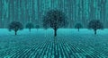 Digital Forest of Binary Code Trees - Data, Technology, Future Concepts Royalty Free Stock Photo