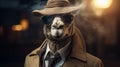 Surreal Mafia Camel In Pulp Sci-fi City Portrait