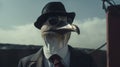 Surreal Mafia Masked Booby: Characterful Animal Portrait Rendered In Unreal Engine