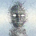 Surreal Mask Abstract with Many Wires Royalty Free Stock Photo