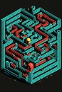 Surreal maze background 3D ai illustration