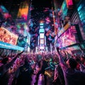 Surreal and Mesmerizing Nightlife Scene in New York City Royalty Free Stock Photo