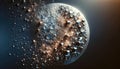 Surreal Moon with Crystals and Bubbles Wallpaper, AI Generated
