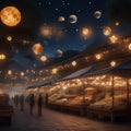 A surreal, moonlit marketplace with stalls selling dreams and constellations3