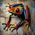 Surreal Multicolored Frog - AI Generated Image