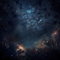 Surreal night sky full of stars and epic milky ways. Neural network generated art Royalty Free Stock Photo