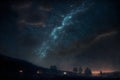 Surreal night sky full of stars and epic milky ways. Neural network generated art Royalty Free Stock Photo