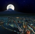 Surreal night view of Yokohama Royalty Free Stock Photo