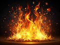 Surreal Orange Fire Flames Translucent Glowing Element for Modern Graphic Design Illustrations and Web Design